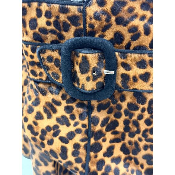 Marc Fisher LTD Leopard Print Haircalf Buckle Ankle Boots 9.5M Block Heel - Picture 3 of 9